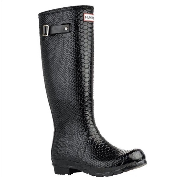 snakeskin hunter boots